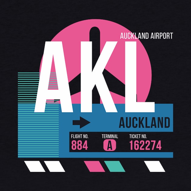 Auckland (AKL) Airport // Sunset Baggage Tag by Now Boarding